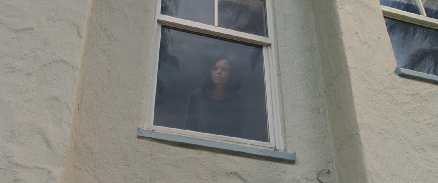 Jen Walters looks out her apartment window.