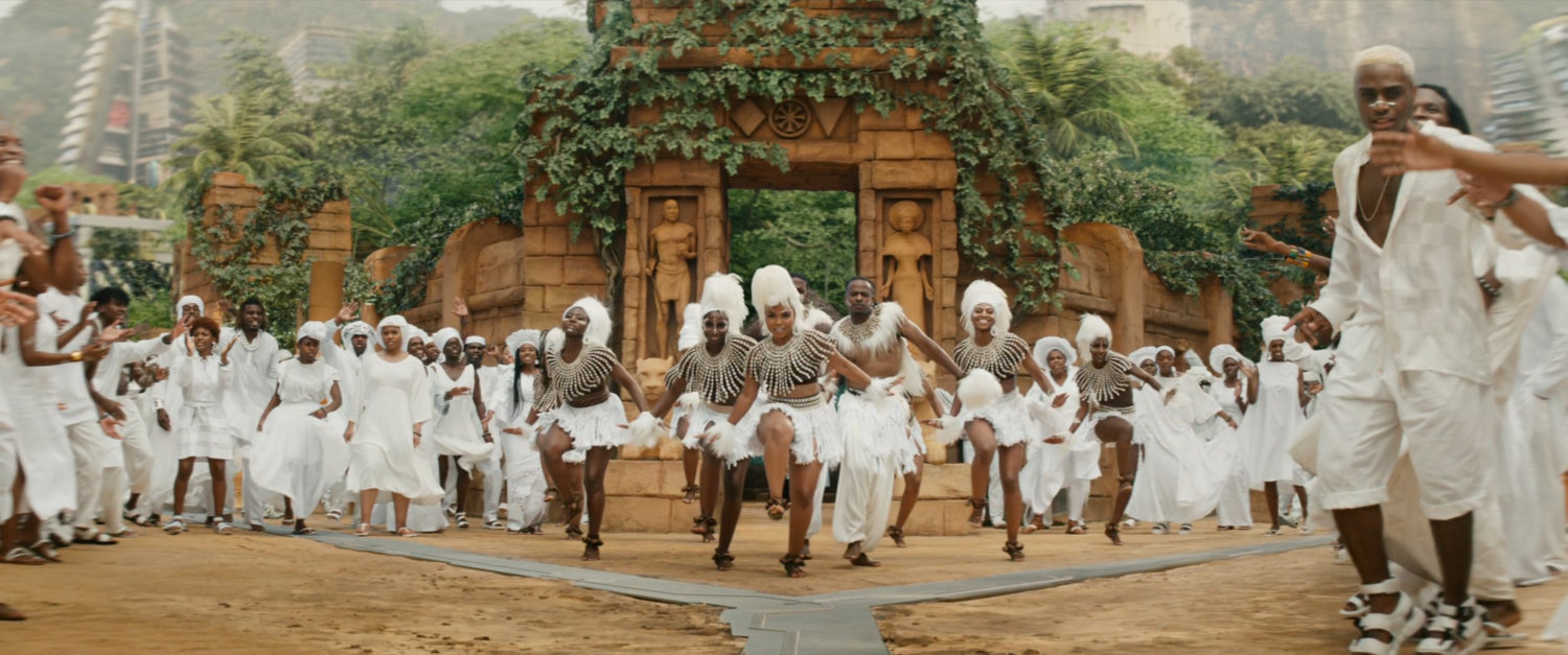 Behind the scenes satellite view of Wakanda village filming location. OFS Fitel.