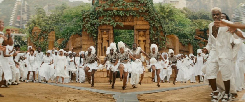 Behind the scenes satellite view of Wakanda village filming location. OFS Fitel.