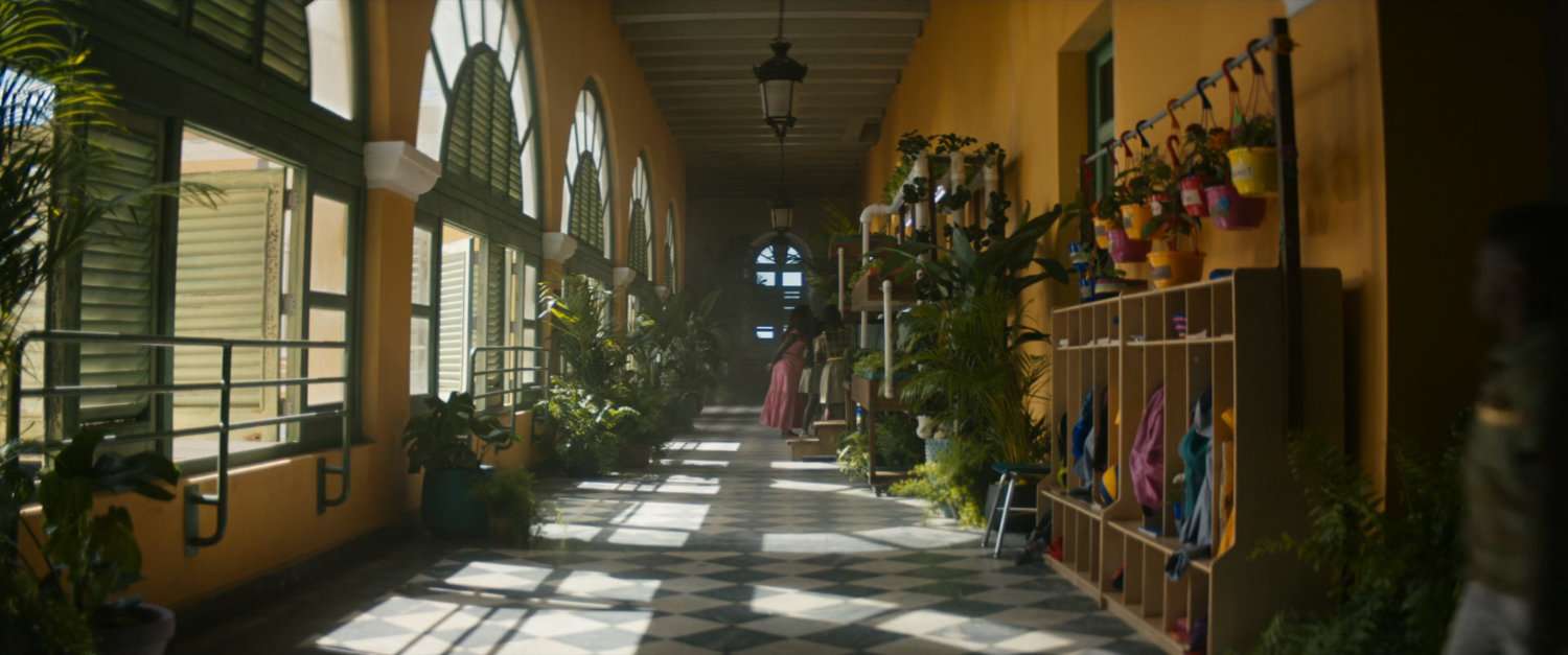 Hallway in Haitian school.