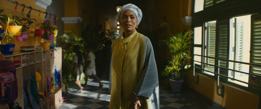 Ramonda in hallway in Haitian school.