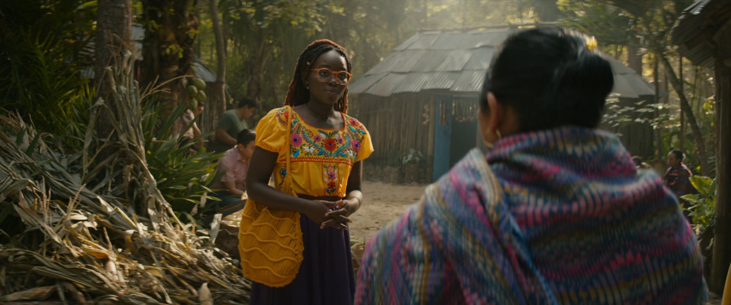 Nakia and woman in small Yucatan village.