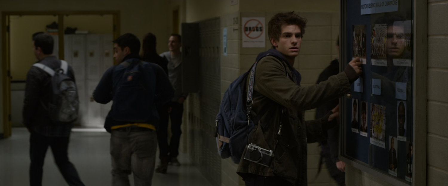 Peter Parker at his school locker.