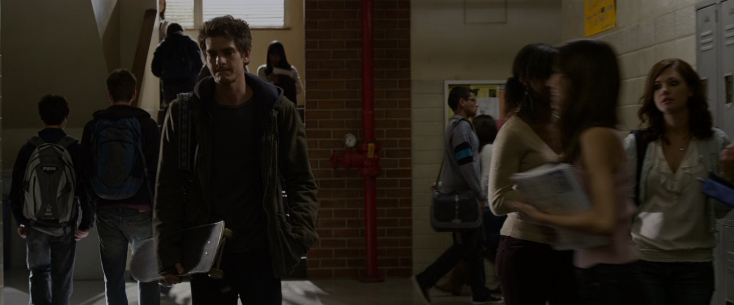 Peter Parker in the school hallway.