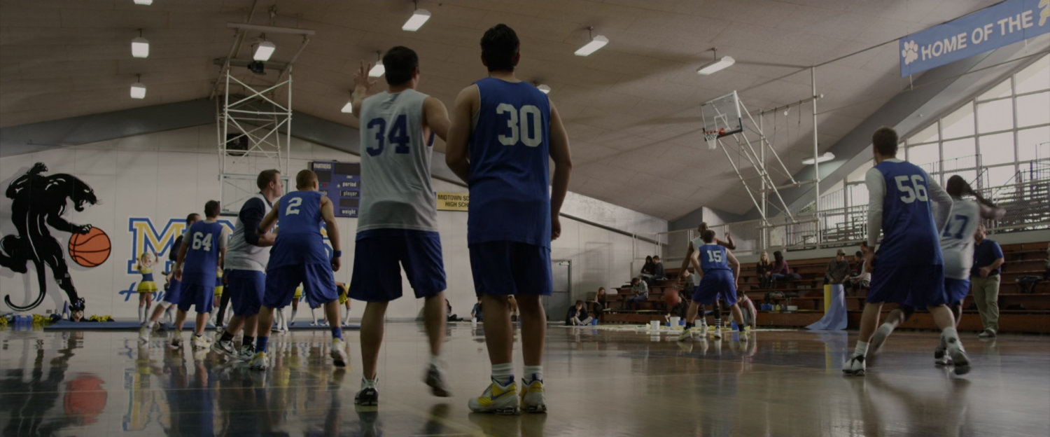 Interior of school gym.