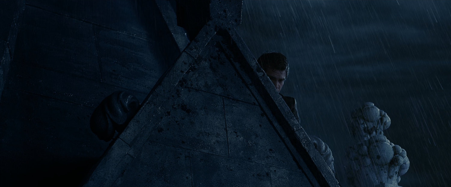 Peter Parker on the roof of a church.