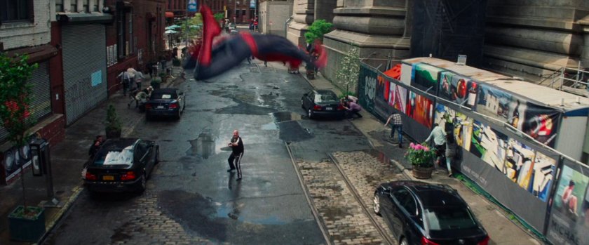 Spider-Man avoids Alexei Sytsevich.