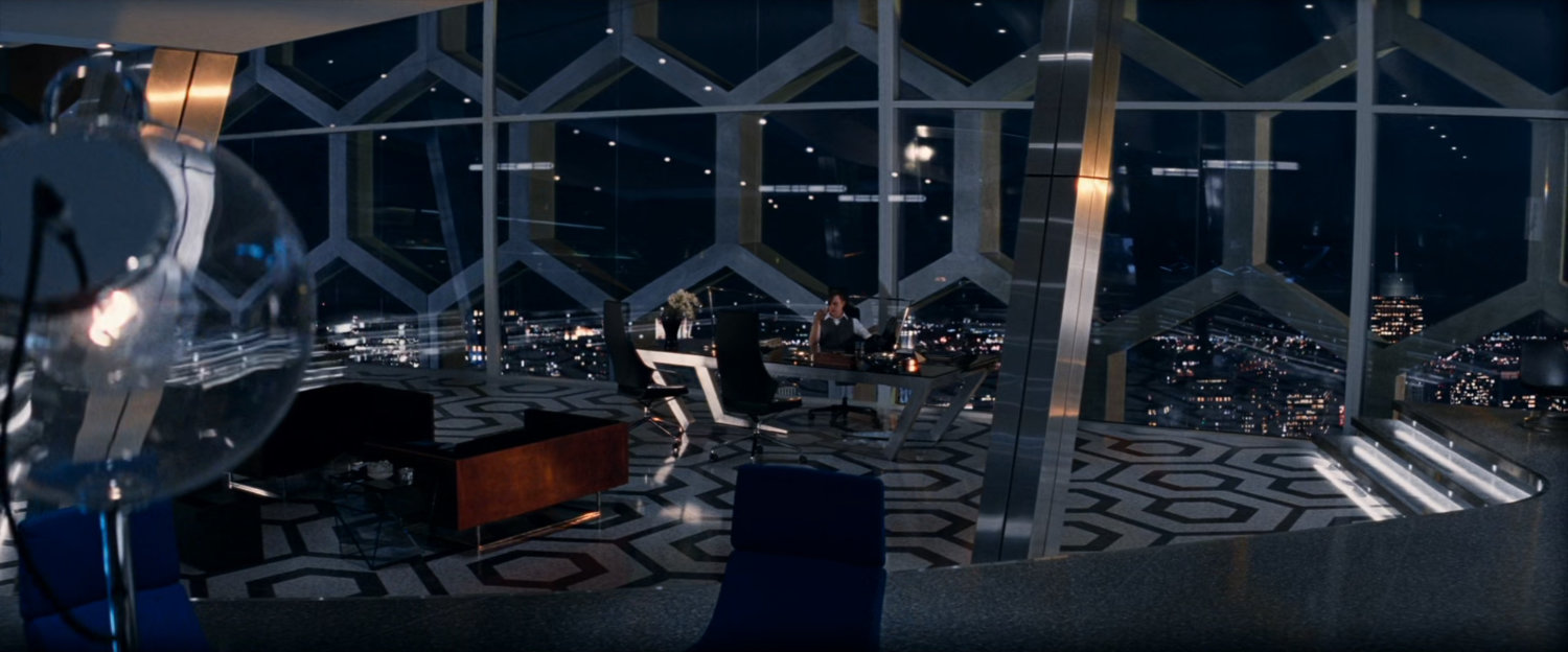Harry Osborn in main office of Oscorp Tower.