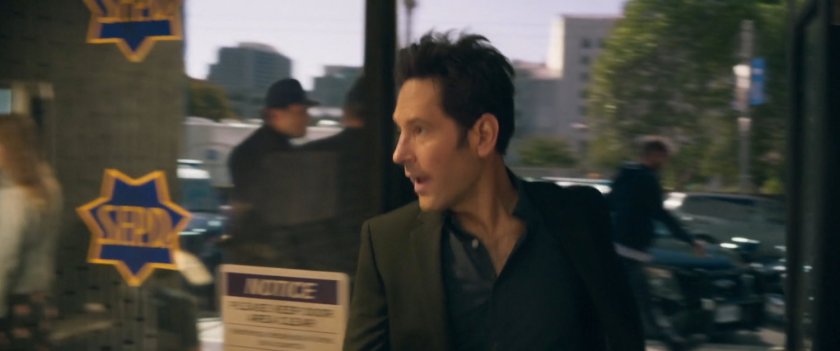 Scott Lang enters a police station.