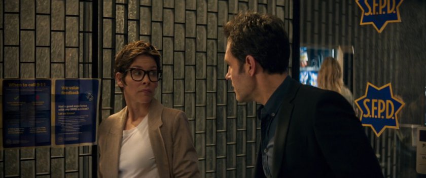 Scott Lang and Hope Van Dyne inside a police station.