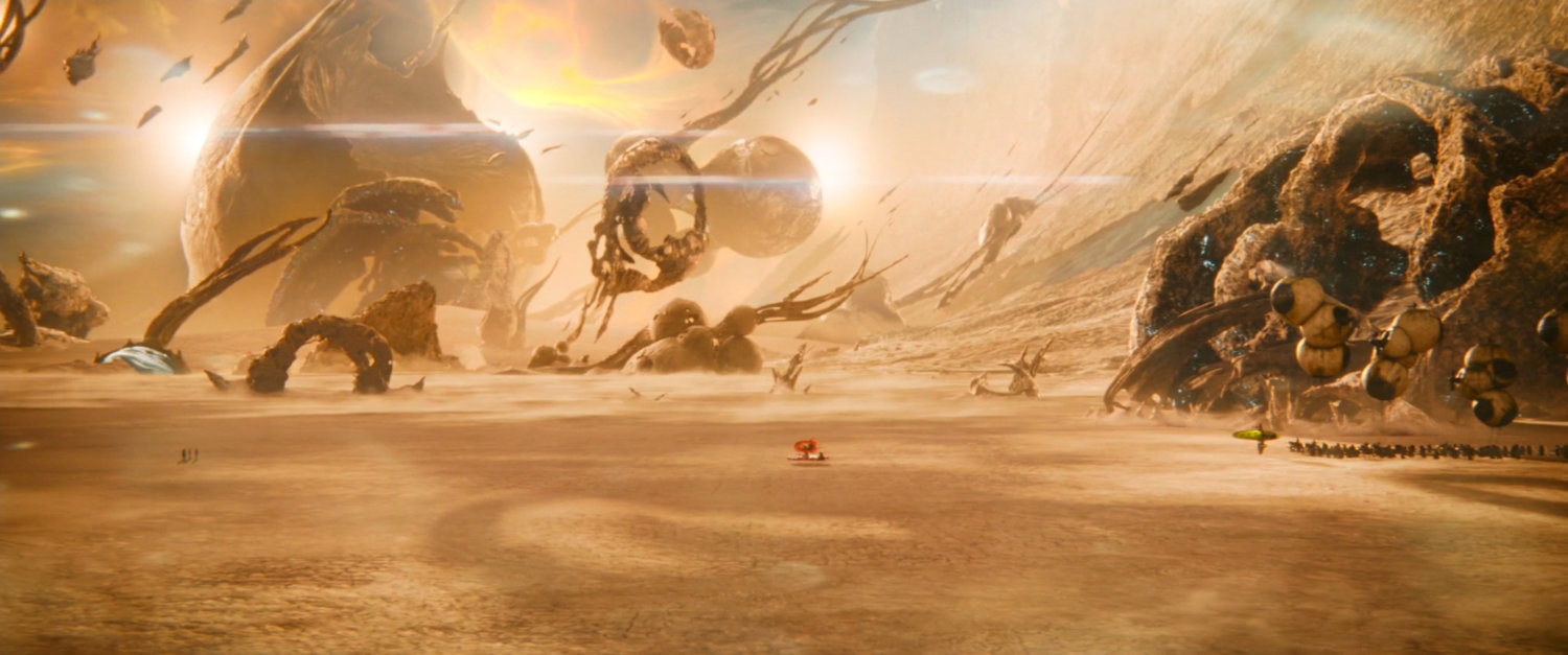 A surrealistic desert-scape inside the Quantum Realm.