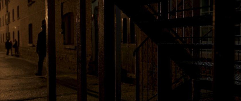 Nick Fury exits Moscow building.