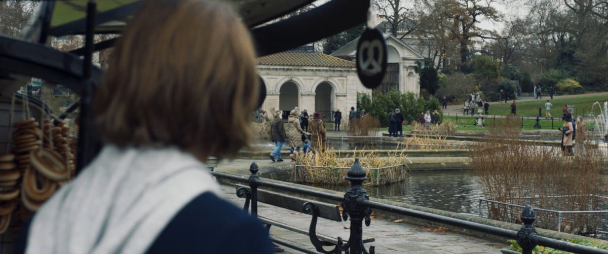 Maria Hill surveying the crowds in a Russian park.