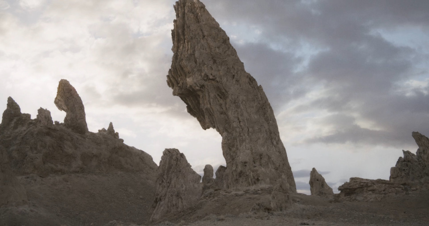 View of Krylor desert rock formations.