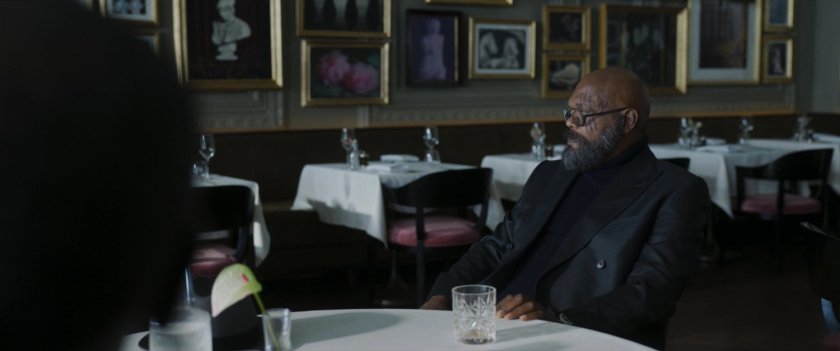 Fury talks to Rhodes inside an empty Berners Tavern.