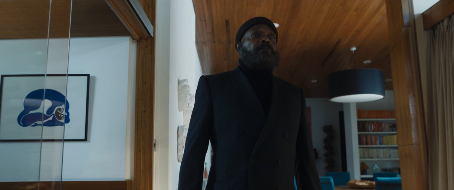 Nick Fury in the foyer of his house in London.