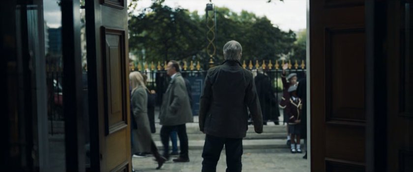 Talos exits the London Portrait Gallery.