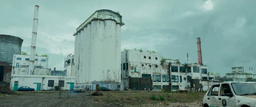 Exterior of New Skrullos, an abandoned nuclear facility.