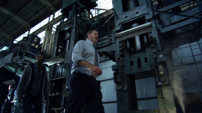 Mike Peterson and his boss in a Los Angeles factory.