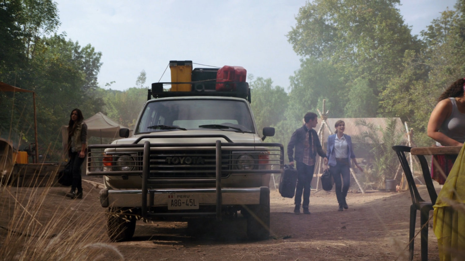 Truck at archaeological site in Peru.