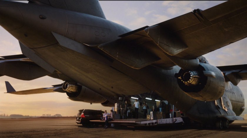 The Bus parked at The Slingshot, a desert airfield.