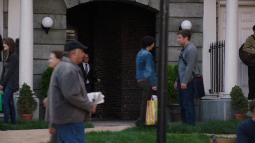 Coulson enters a busy Victory Square.