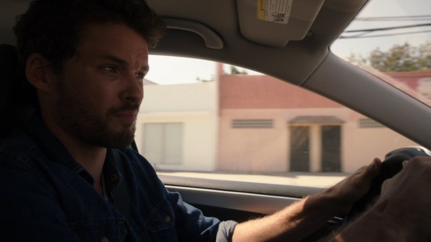 Miles Lydon driving on Austin street.
