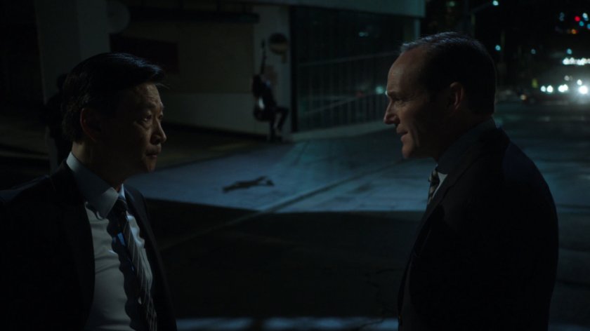 Exterior Project Centipede Facility with Agents Chen and Coulson.
