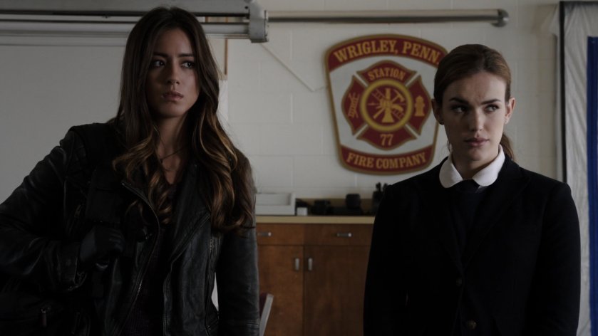Skye and Simmons observe goings on at Station 77.