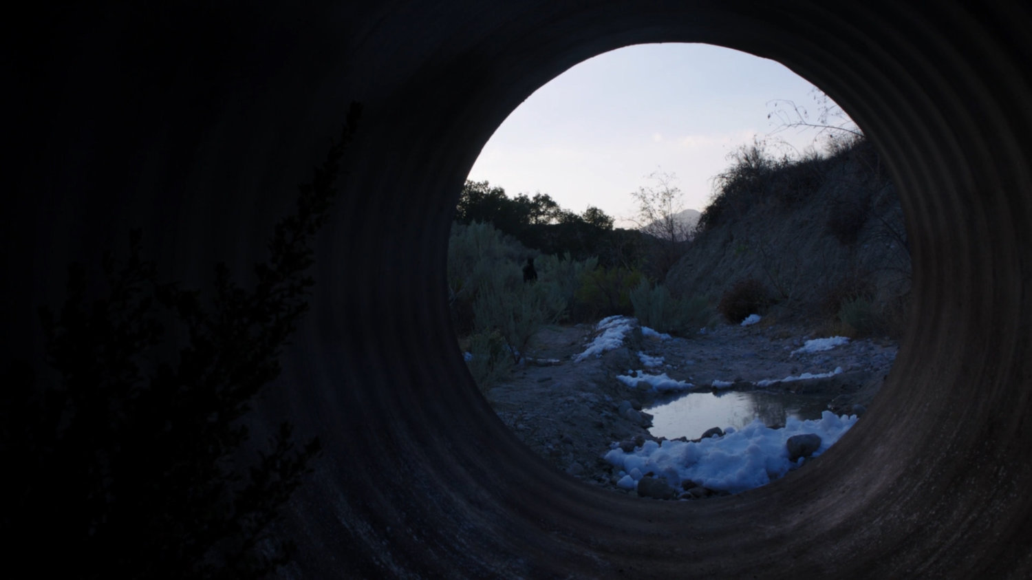 A drainage pipe in the Caucasus Mountains.