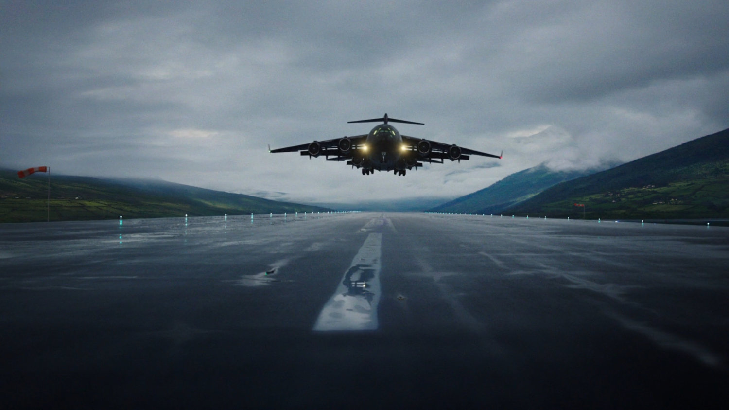 The Bus makes its approach to an Irish Airfield.