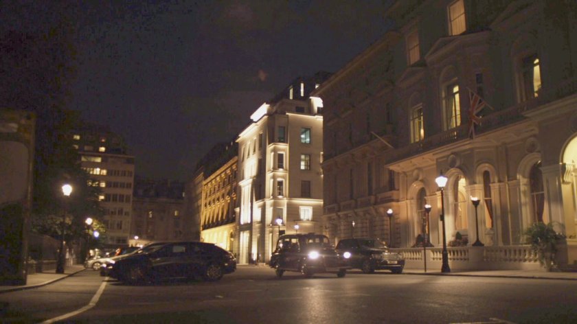 Street outside Irish Hotel.