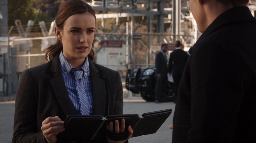 Fitz and Simmons outside the particle accelerator complex.