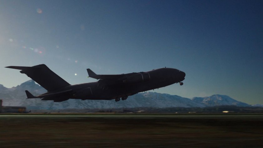 The Bus departing a runway in Utah.