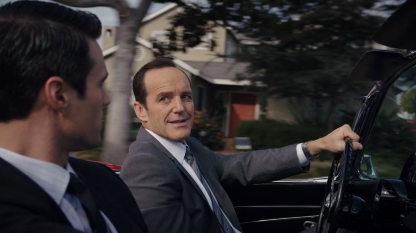 Coulson and Ward driving in car near University of Ohio.