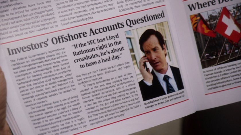 Close-up of article on Lloyd Rathman.