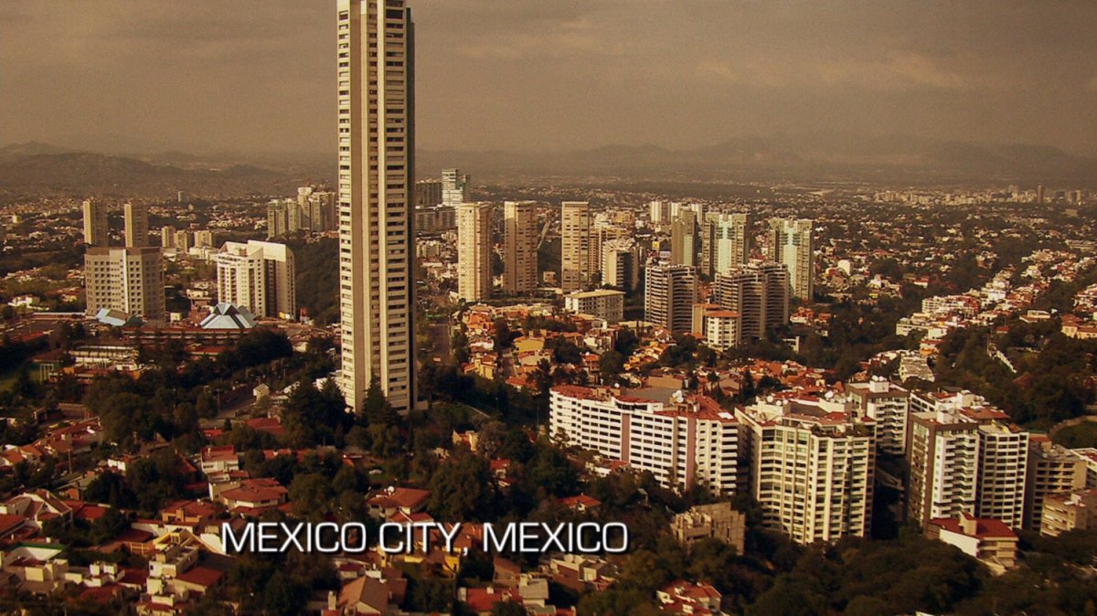 Aerial view of Mexico City. Text: Mexico City, Mexico.
