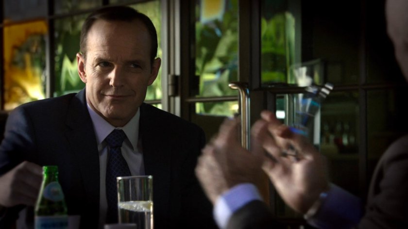 Coulson at an Italian cafe.