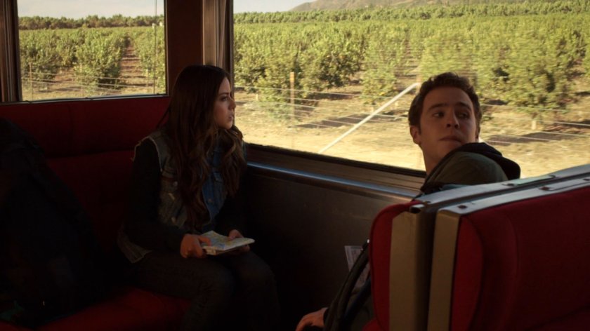Skye and Fitz on an Italian train.