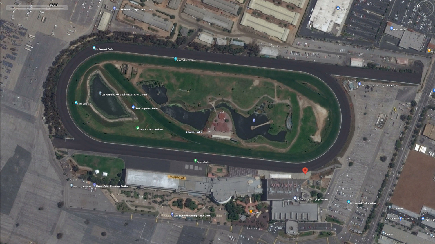 Satellite view of Pensacola Racetrack filming location.