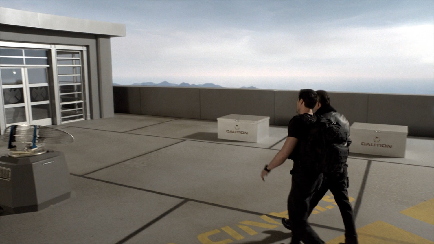 Ward and Garrett on the rooftop of The Fridge.