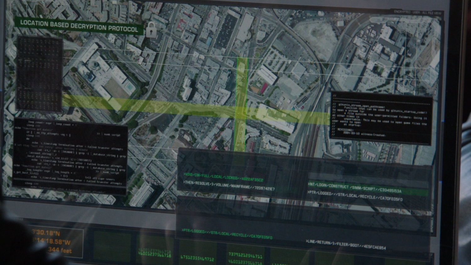 Closeup of computer screen showing satellite photo of Ruthie's Diner location.