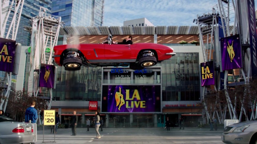 Lola lands in front of LA Live.