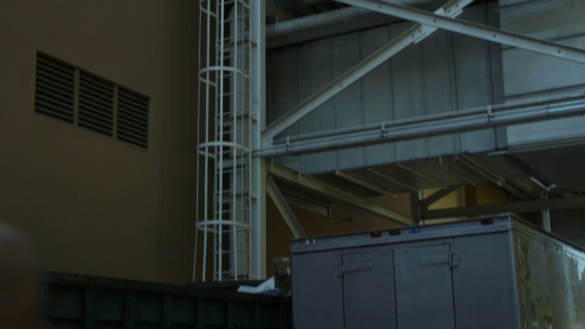 Exterior of building where Creel parks his van.