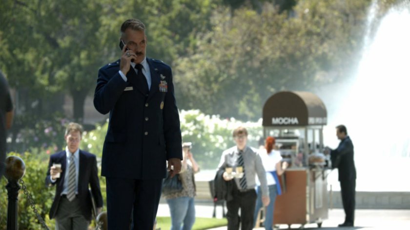 General Talbot on the phone in Potomac Plaza.