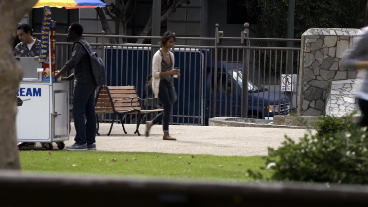 People in a city park.