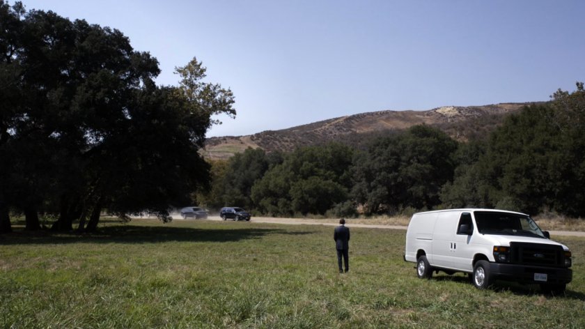 Coulson and white van in Field.