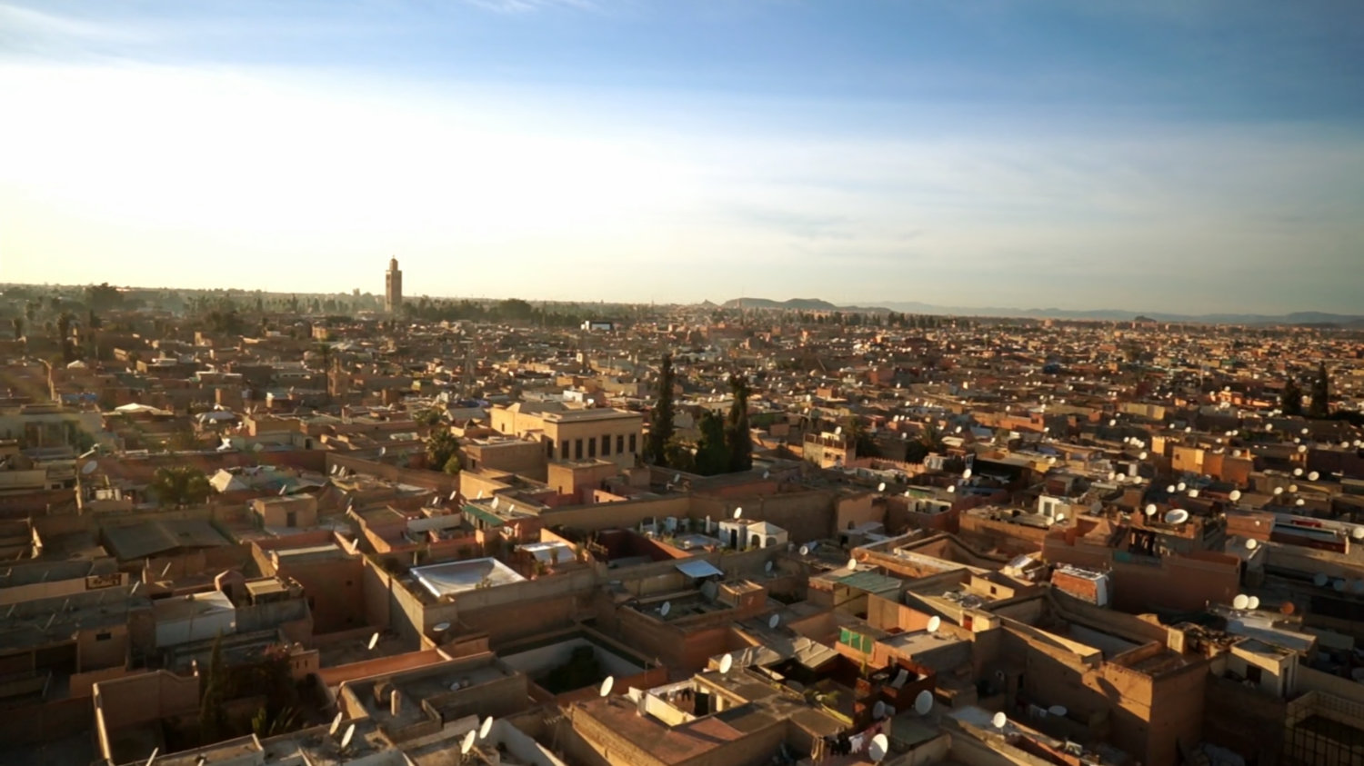 Aerial shot of Marrakech.
