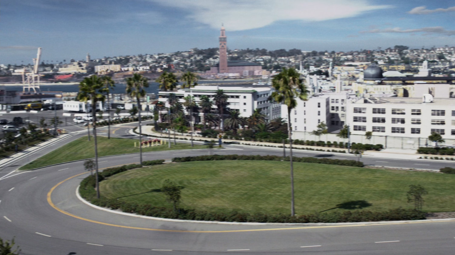 Aerial of Port of Casablanca.