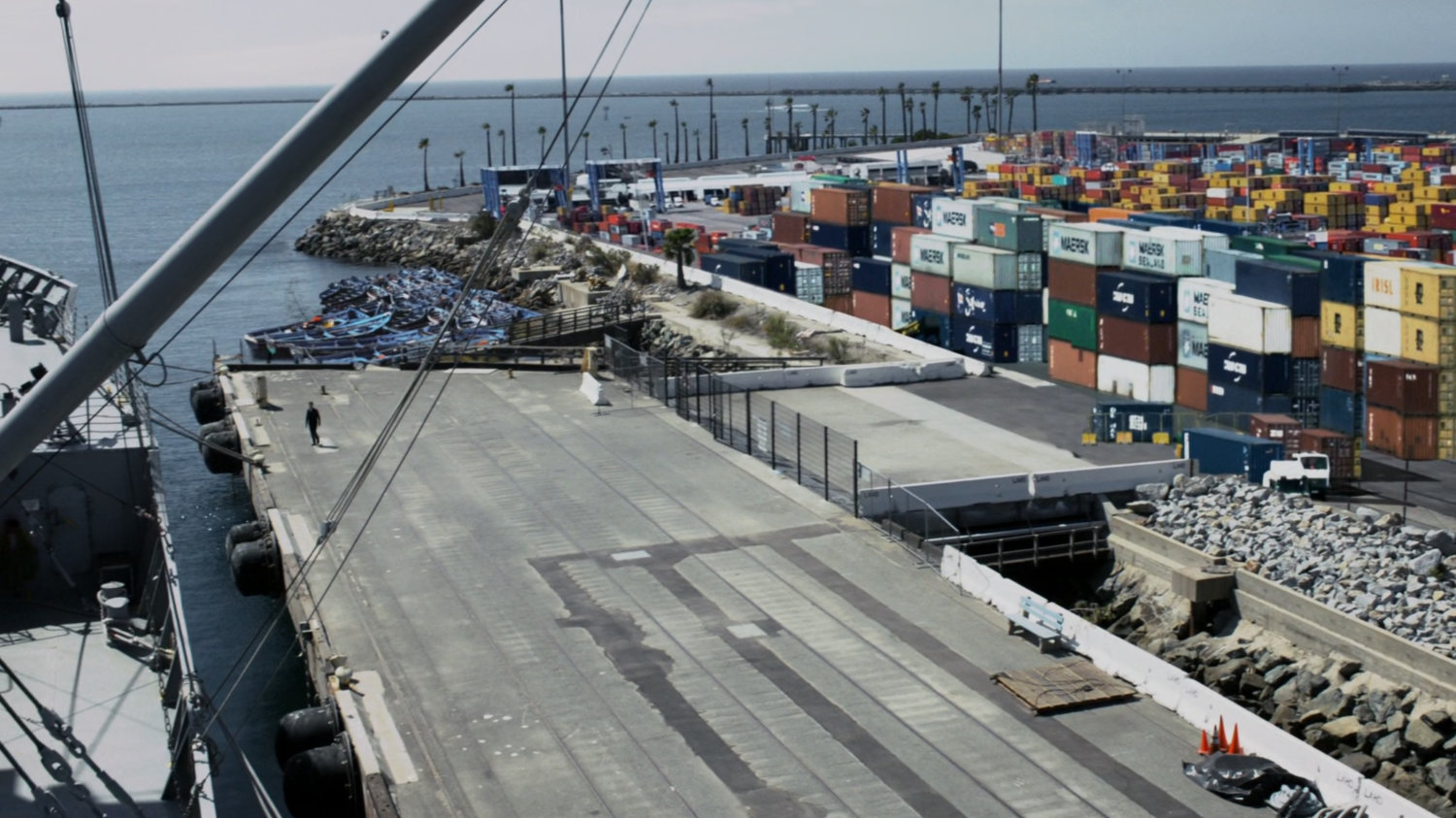 Aerial of Port of Casablanca.